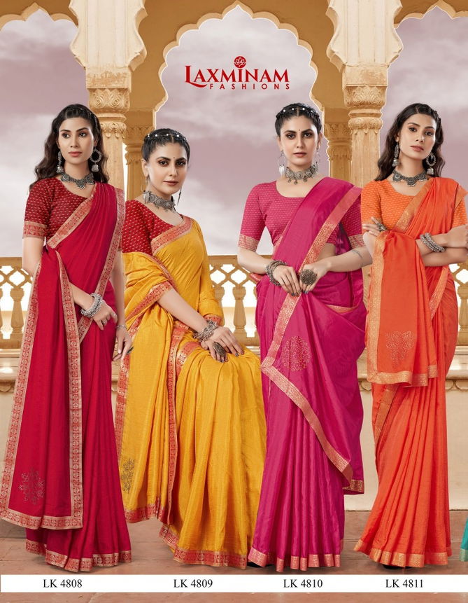 Laxminam Srh 3 Designer Party Wear Wholesale Vichitra Silk Sarees
